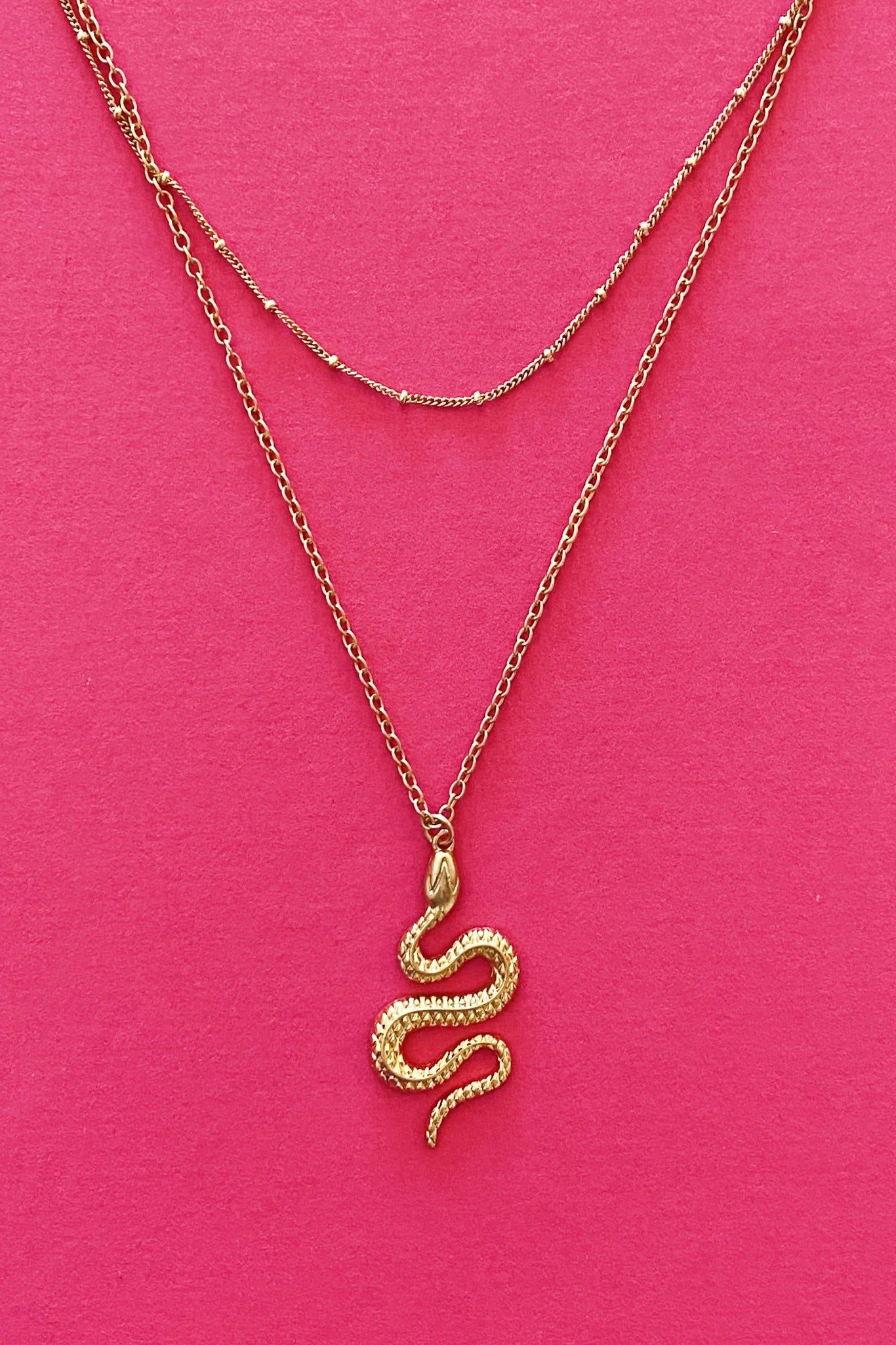 Ellison + Young Serpent Stays Gold Plated Necklace