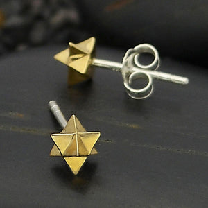 Bronze Merkaba Post Earrings