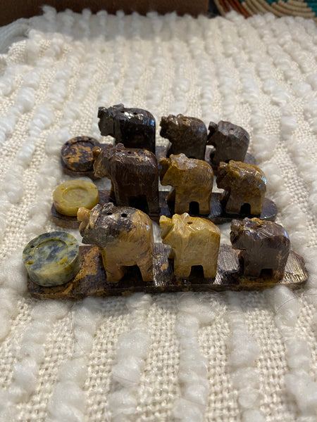 3 Elephant Soapstone Incense Burner