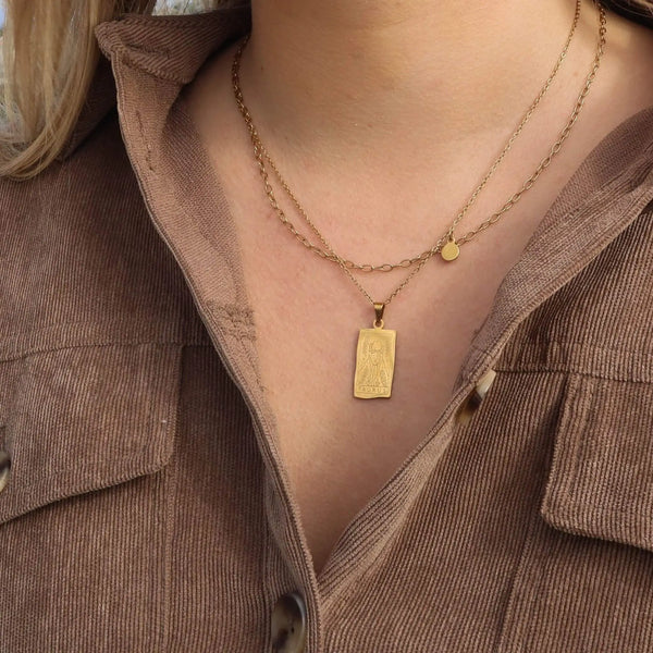 Gold Plated Reversible Leo Necklace