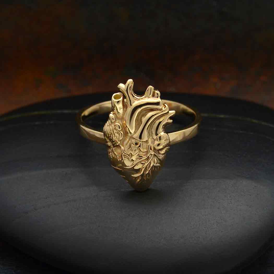 Bronze Anatomical Heart Ring