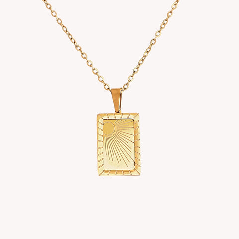 Gold Plated Rising Sun Necklace