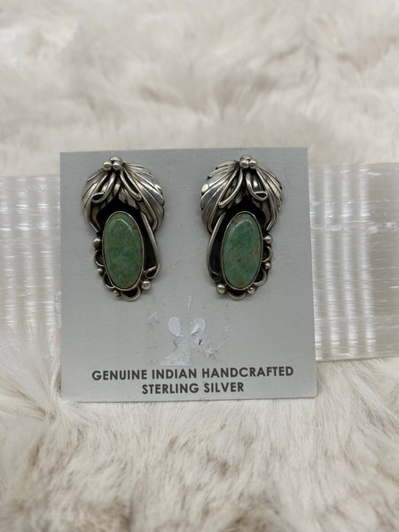 Turquoise Sterling Silver Native American Stud Earrings