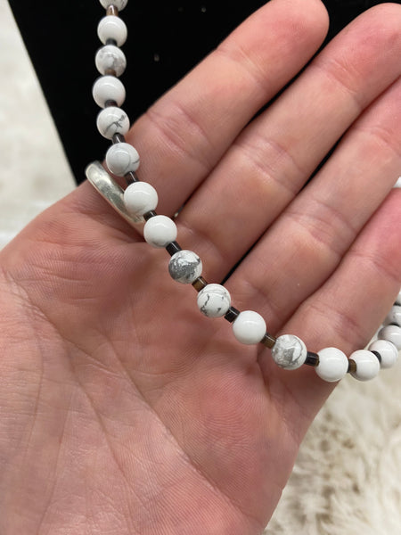 Howlite Sterling Silver Necklace