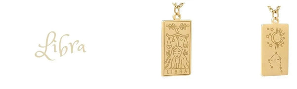 Gold Plated Reversible Libra Necklace