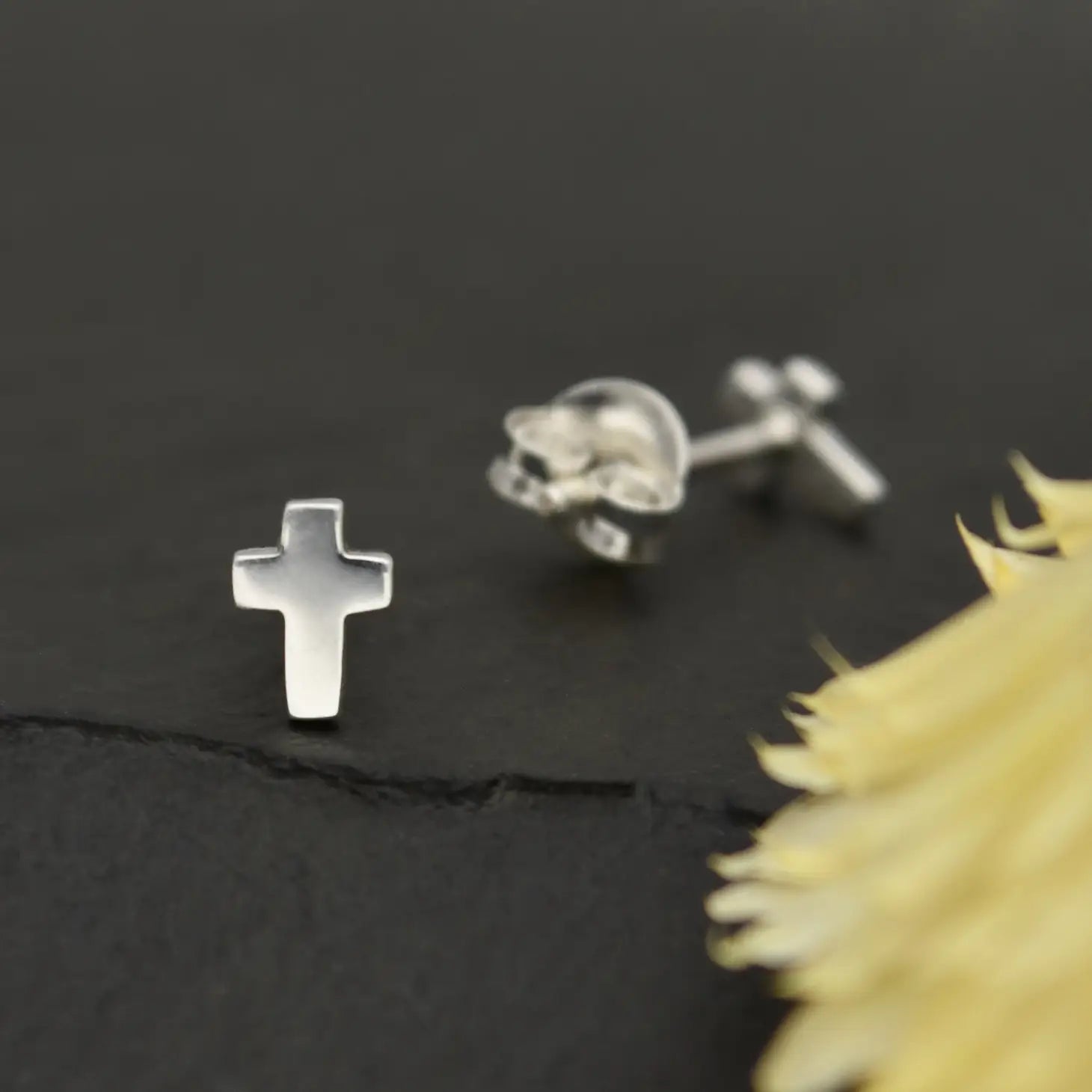 Sterling Silver Tiny Cross Post Earrings