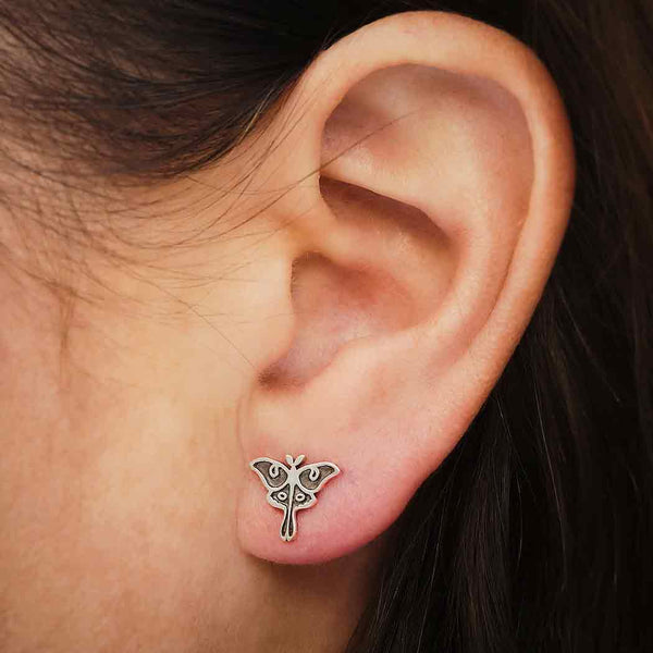 Sterling Silver Luna Moth Post Earrings