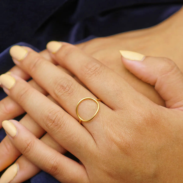 Gold Plated Open Wire Circle Ring
