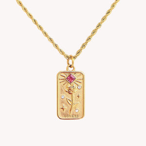 Gold Plated “The Lovers” Tarot Necklace
