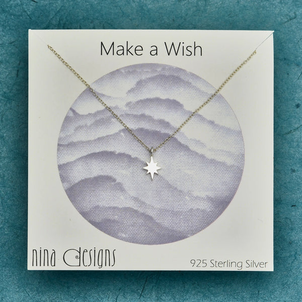 Sterling Silver North Star Necklace 18 Inch